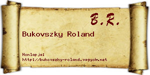 Bukovszky Roland névjegykártya